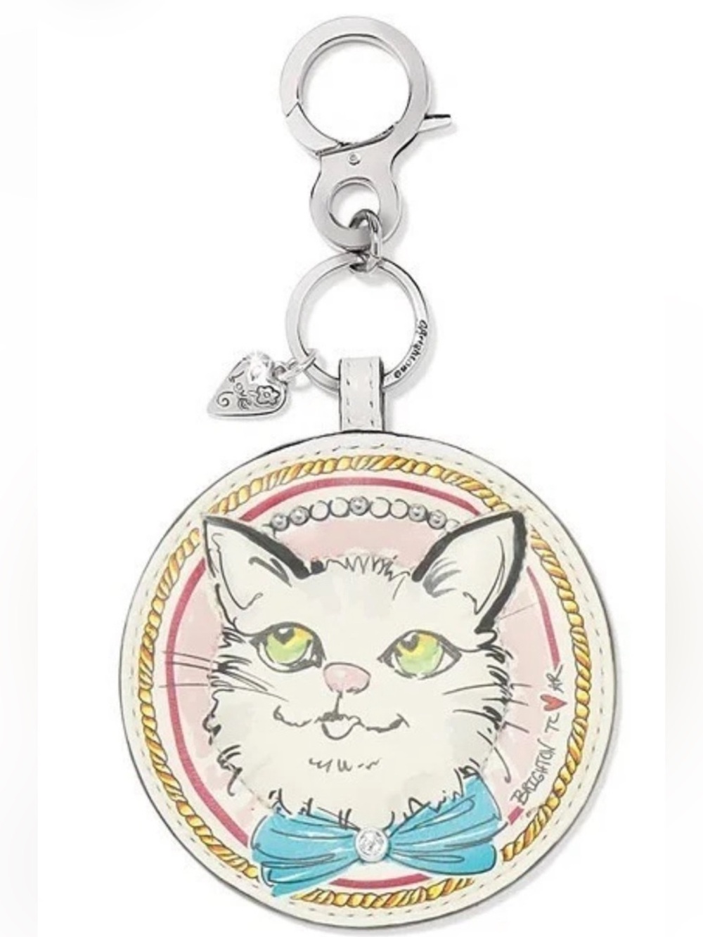 COMING Brighton Paris Blooms sparkle kitty bag charm keychain NWT